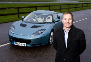 Martin Brundle with the Lotus Evora Martin Brundle with the Lotus Evora