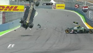 Mark Webber Heikki Kovalainen Valencia European Grand Prix 2010 accident